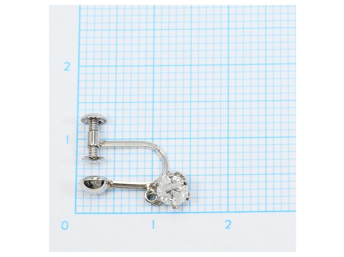 Autre Marque Pendientes de clip de platino PT900 con diamantes - vista 5