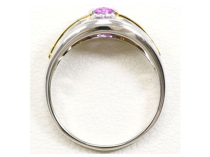 Autre Marque Anello a fascia elegante in oro giallo 18K e platino D'oro - vista 3