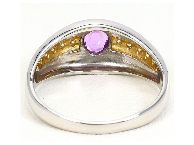 Autre Marque Anello a fascia elegante in oro giallo 18K e platino D'oro - vista 4