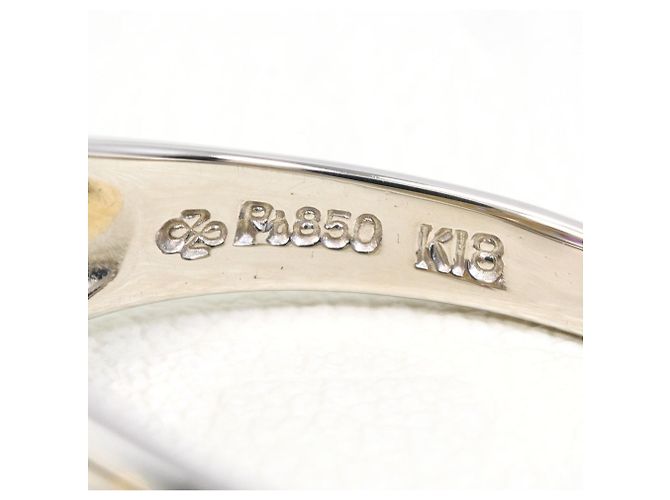 Autre Marque Anello a fascia elegante in oro giallo 18K e platino D'oro - vista 5