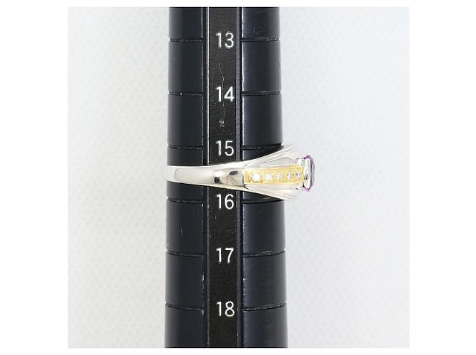 Autre Marque Anello a fascia elegante in oro giallo 18K e platino D'oro - vista 8