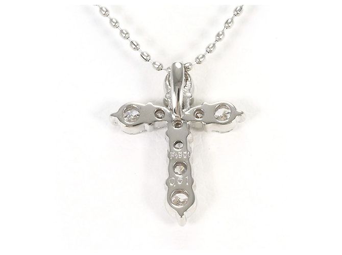 Autre Marque Platin-Halskette mit Diamant - Ansicht 3