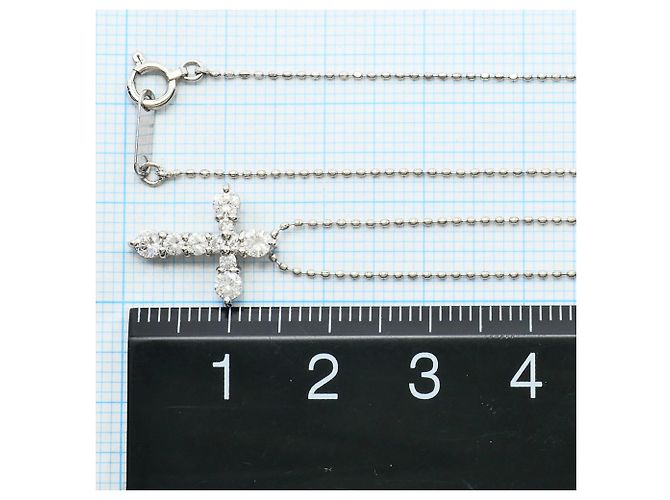 Autre Marque Platin-Halskette mit Diamant - Ansicht 4