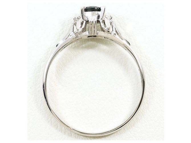 Autre Marque Anello fede in platino con diamante e zaffiro - vista 2
