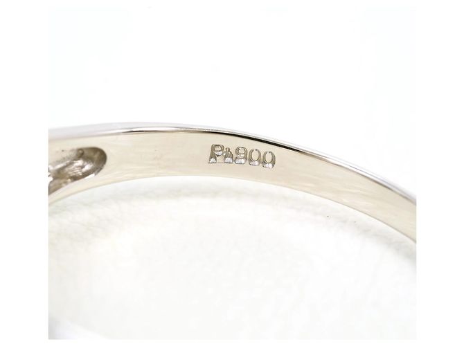 Autre Marque Anello fede in platino con diamante e zaffiro - vista 4