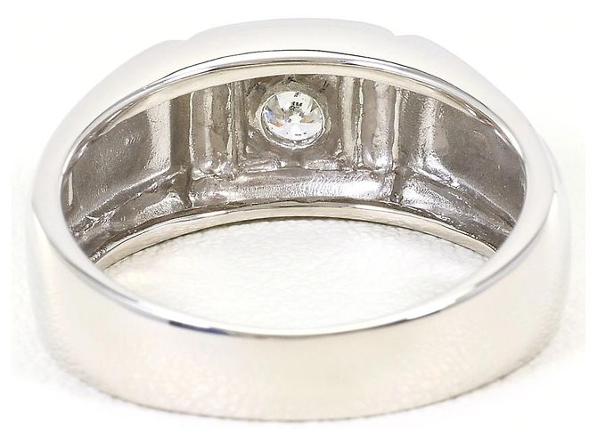 Autre Marque Anello fede in platino con diamante - vista 4