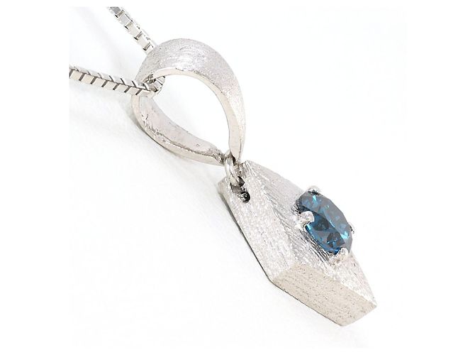 Autre Marque Collana in oro bianco 18K con diamante blu D'oro - vista 2