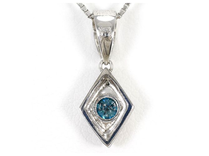 Autre Marque Collana in oro bianco 18K con diamante blu D'oro - vista 3