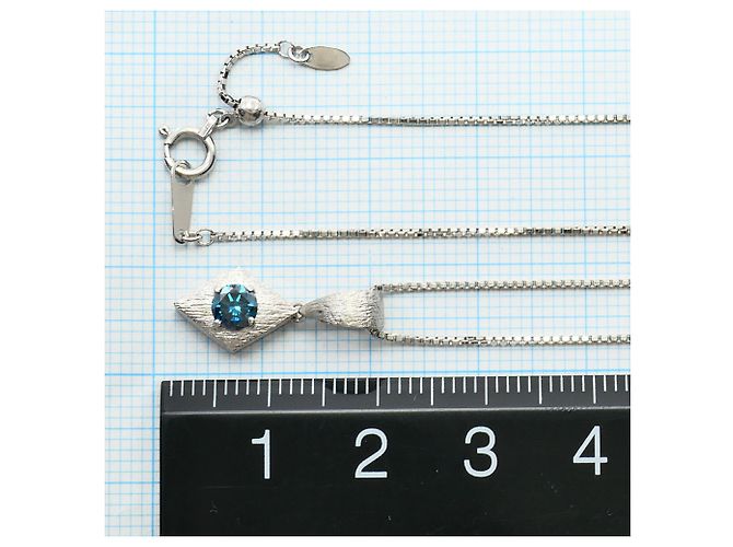 Autre Marque Collana in oro bianco 18K con diamante blu D'oro - vista 5