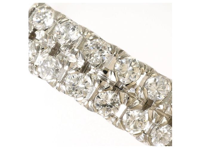 Autre Marque Bague alliance en platine et diamants - vue 2