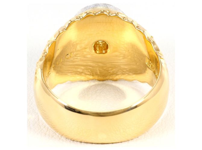 Autre Marque Anillo alianza de platino y oro amarillo con diamante Dorado - vista 4