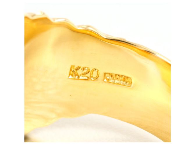 Autre Marque Anillo alianza de platino y oro amarillo con diamante Dorado - vista 5