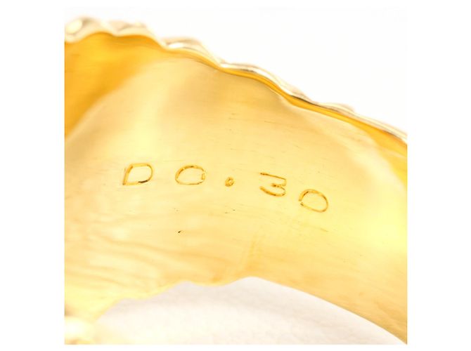 Autre Marque Anillo alianza de platino y oro amarillo con diamante Dorado - vista 6