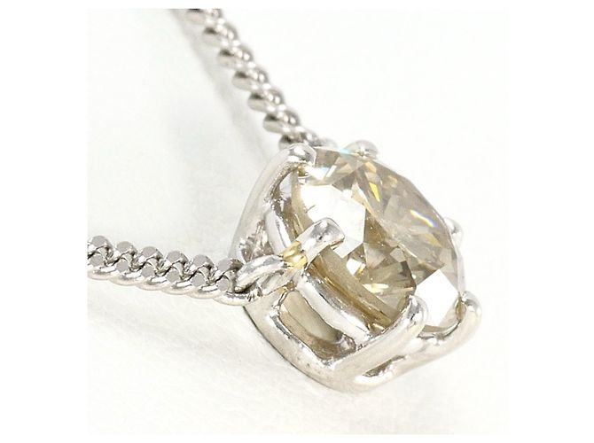 Autre Marque Collana in platino con diamante brown Marrone - vista 2