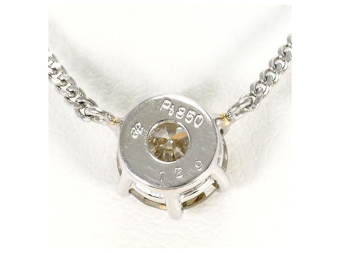Autre Marque Collana in platino con diamante brown Marrone - vista 3