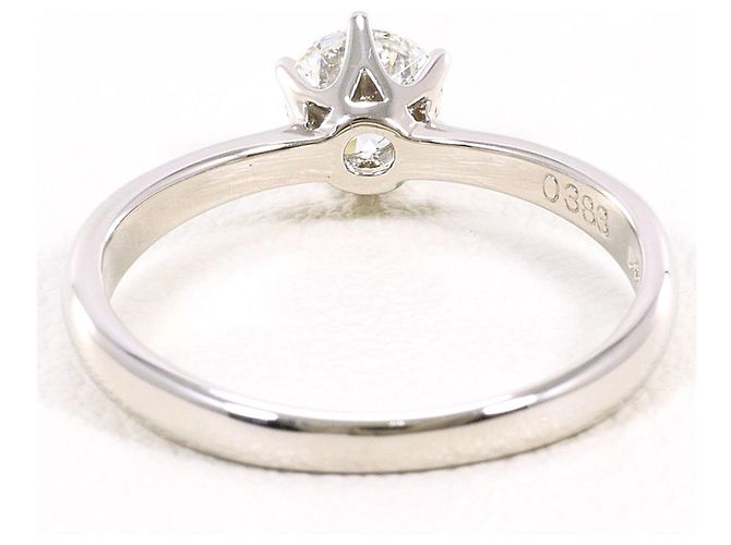 Autre Marque Anel aliança de platina com diamante - vista 4