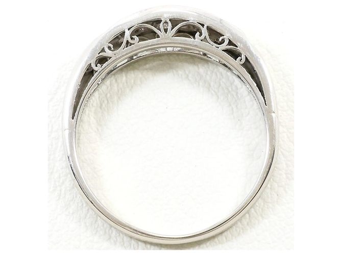 Autre Marque Platin-Ehering mit Diamant - Ansicht 2