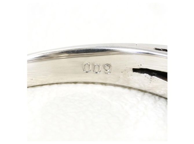 Autre Marque Platin-Ehering mit Diamant - Ansicht 5