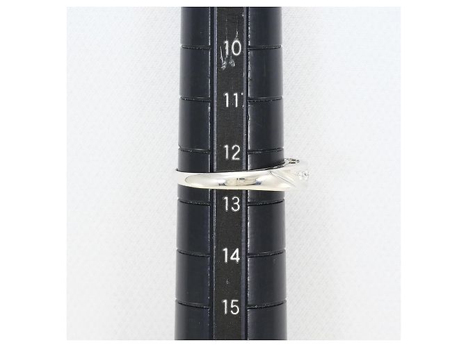 Autre Marque Platin-Ehering mit Diamant - Ansicht 7