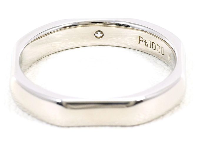 Autre Marque Anello fede in platino PT1000 con diamante - vista 3