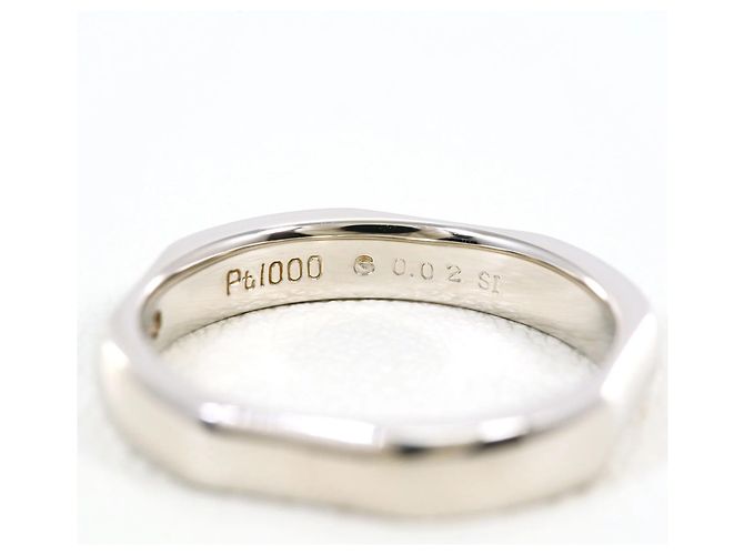 Autre Marque Anello fede in platino PT1000 con diamante - vista 4
