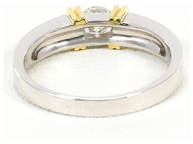 Autre Marque Anello fede elegante in platino e oro D'oro - vista 4