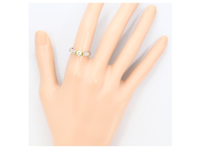 Autre Marque Anello fede elegante in platino e oro D'oro - vista 7