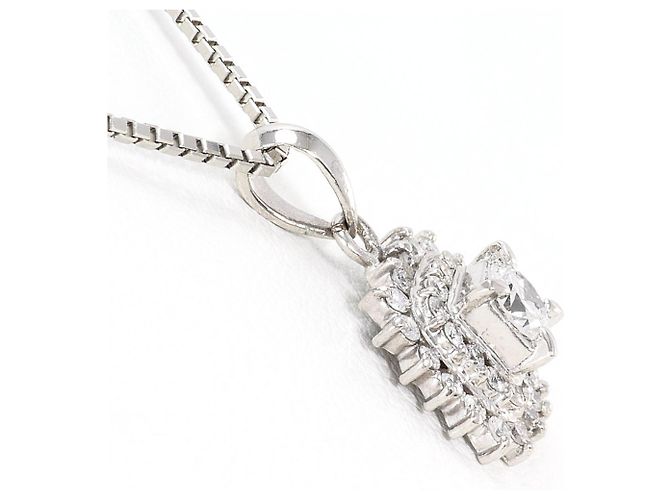 Autre Marque Collana in platino con pendente in diamante - vista 2