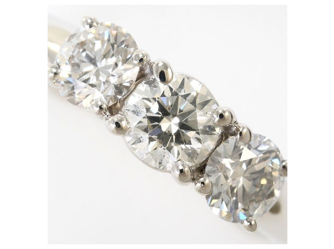 Autre Marque Platin-Bandring mit Diamant - Ansicht 2