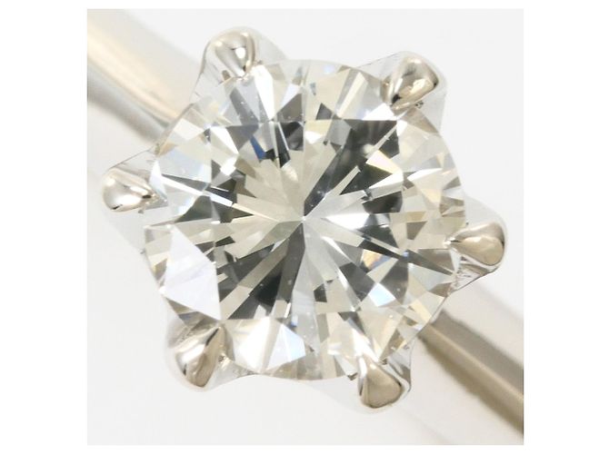 Autre Marque Platin-Ehering mit Diamant - Ansicht 2