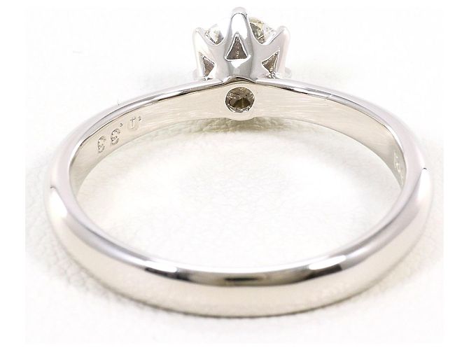 Autre Marque Platin-Ehering mit Diamant - Ansicht 4