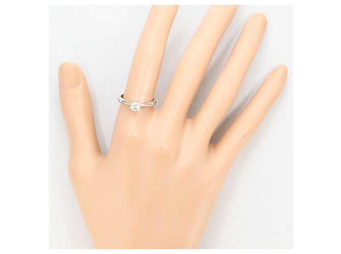 Autre Marque Platin-Ehering mit Diamant - Ansicht 7