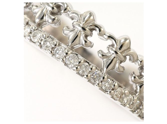 Autre Marque 18K White Gold Band Ring with Diamond Golden - view 2