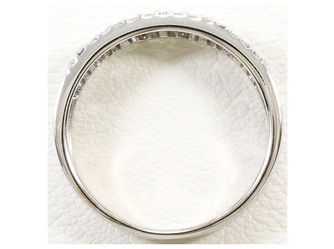 Autre Marque 18K White Gold Band Ring with Diamond Golden - view 3