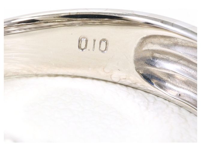 Autre Marque 18K White Gold Band Ring with Diamond Golden - view 6