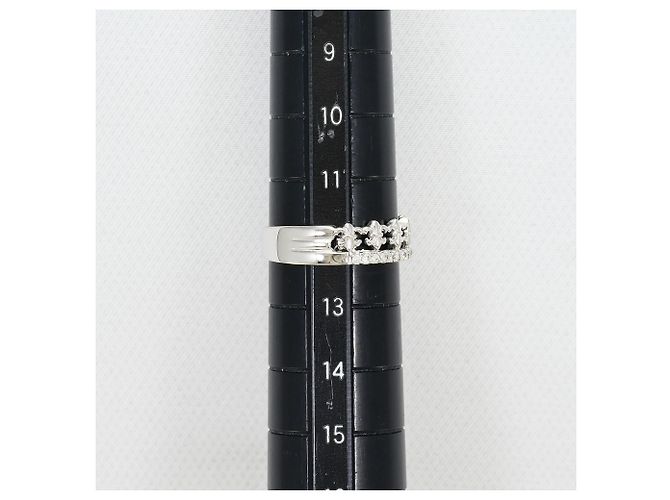 Autre Marque 18K White Gold Band Ring with Diamond Golden - view 8