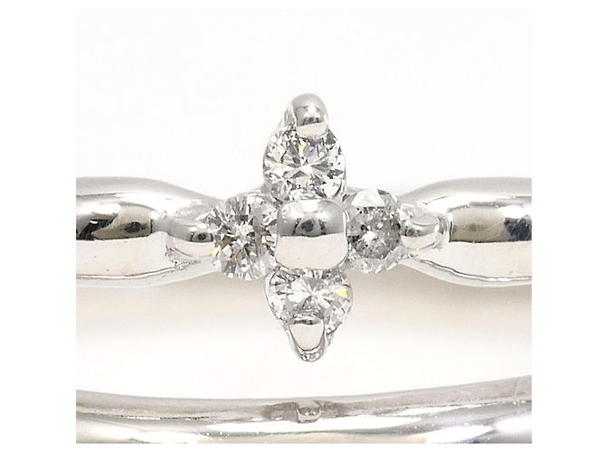 Autre Marque Anello fede in oro bianco 18K con diamante D'oro - vista 2