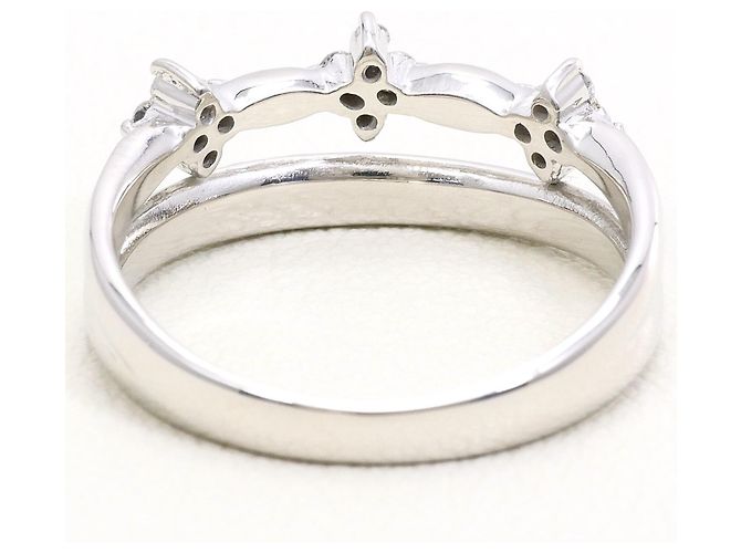 Autre Marque Anello fede in oro bianco 18K con diamante D'oro - vista 4