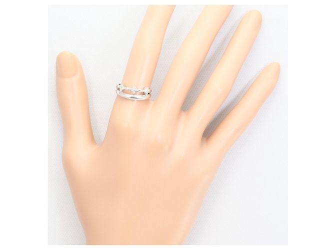 Autre Marque Anello fede in oro bianco 18K con diamante D'oro - vista 7