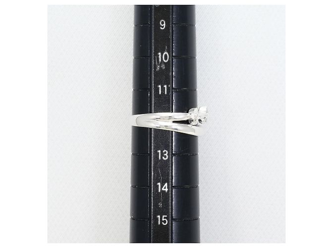 Autre Marque Anello fede in oro bianco 18K con diamante D'oro - vista 8