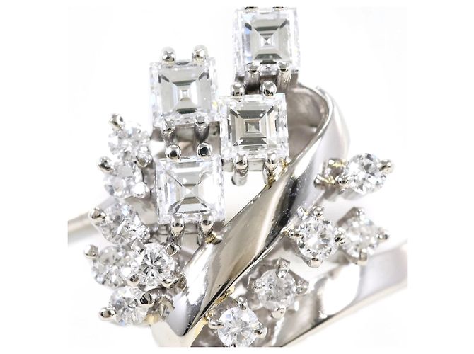 Autre Marque Anello fede in platino e diamanti - vista 2