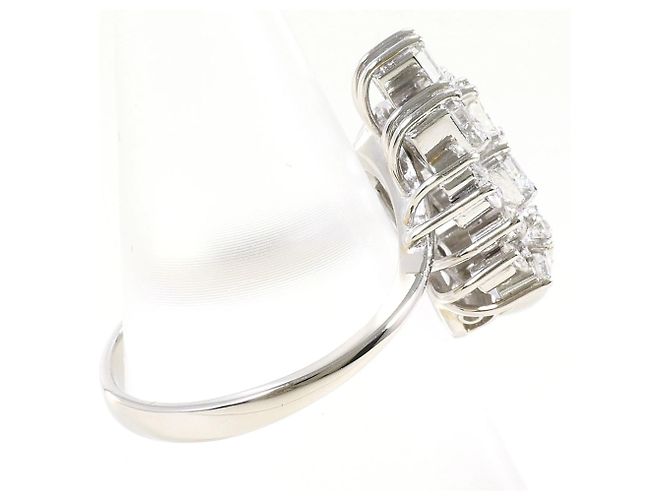 Autre Marque Anello fede in platino e diamanti - vista 3
