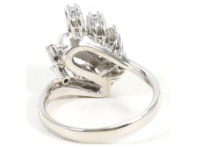 Autre Marque Anello fede in platino e diamanti - vista 4