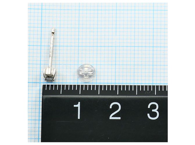 Autre Marque Stecker-Ohrringe aus 14K Weißgold mit Diamanten Golden - Ansicht 3