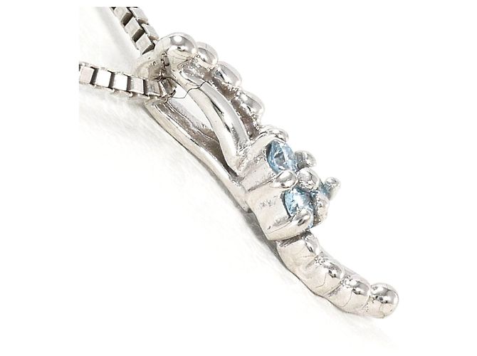 Autre Marque Collar de oro blanco 14K con diamante azul Dorado - vista 2