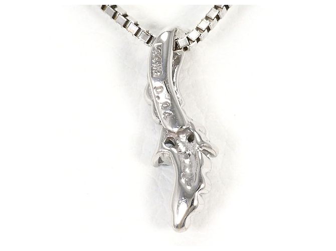 Autre Marque Collar de oro blanco 14K con diamante azul Dorado - vista 3
