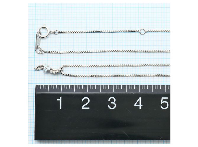 Autre Marque Collar de oro blanco 14K con diamante azul Dorado - vista 4