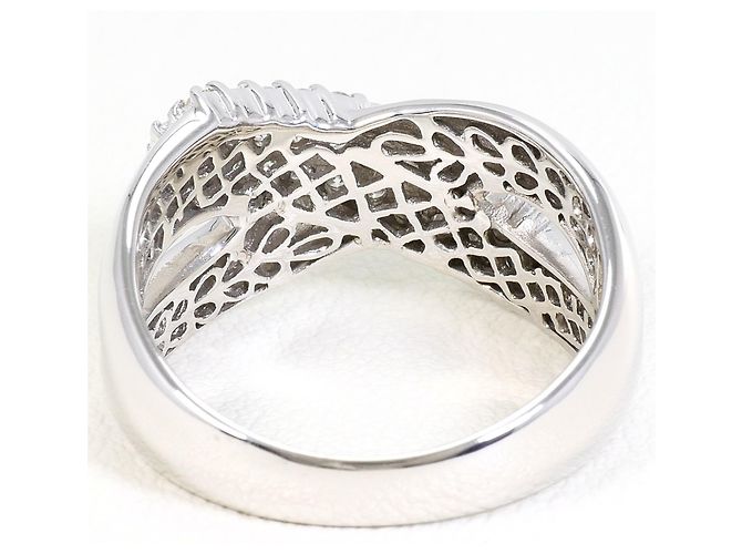 Autre Marque Ehering aus 14K Weißgold mit Diamant Golden - Ansicht 4