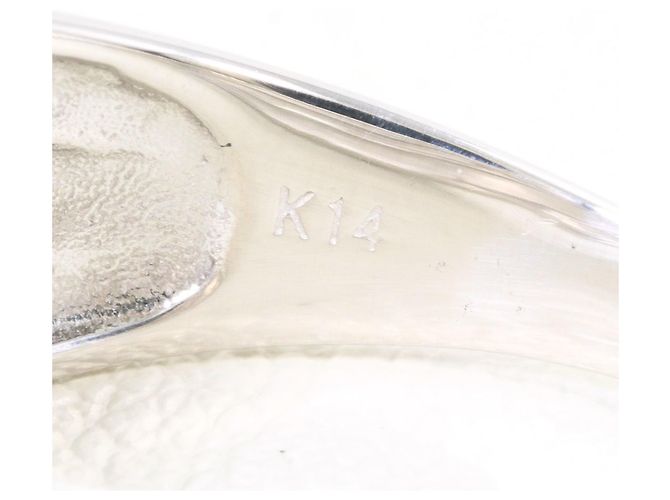 Autre Marque Anello fede in oro bianco 14K con diamante D'oro - vista 4