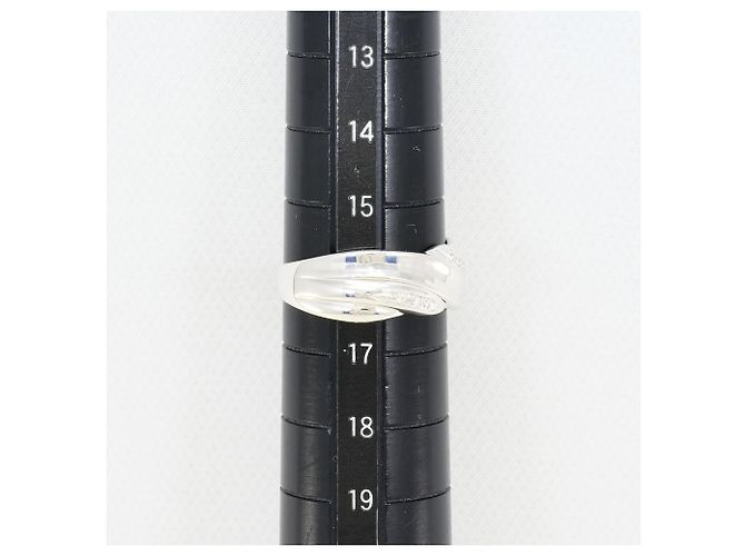 Autre Marque Anello fede in oro bianco 14K con diamante D'oro - vista 6